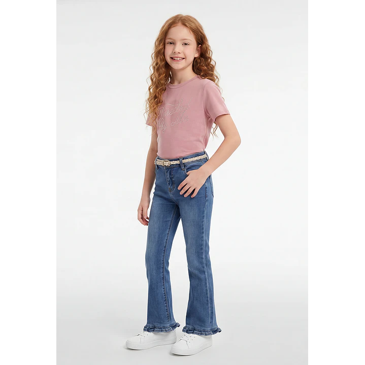Jeans Con Basta Flare Niña Azul 3