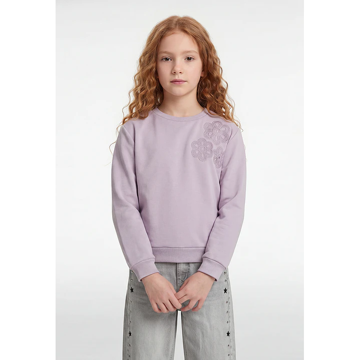 Polerón Bordado Niña Lila 1