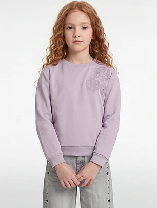 Polerón Bordado Niña Lila