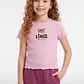 Polera Rib Oso Niña Rosado - Miniatura 1
