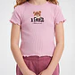 Polera Rib Oso Niña Rosado - Miniatura 2