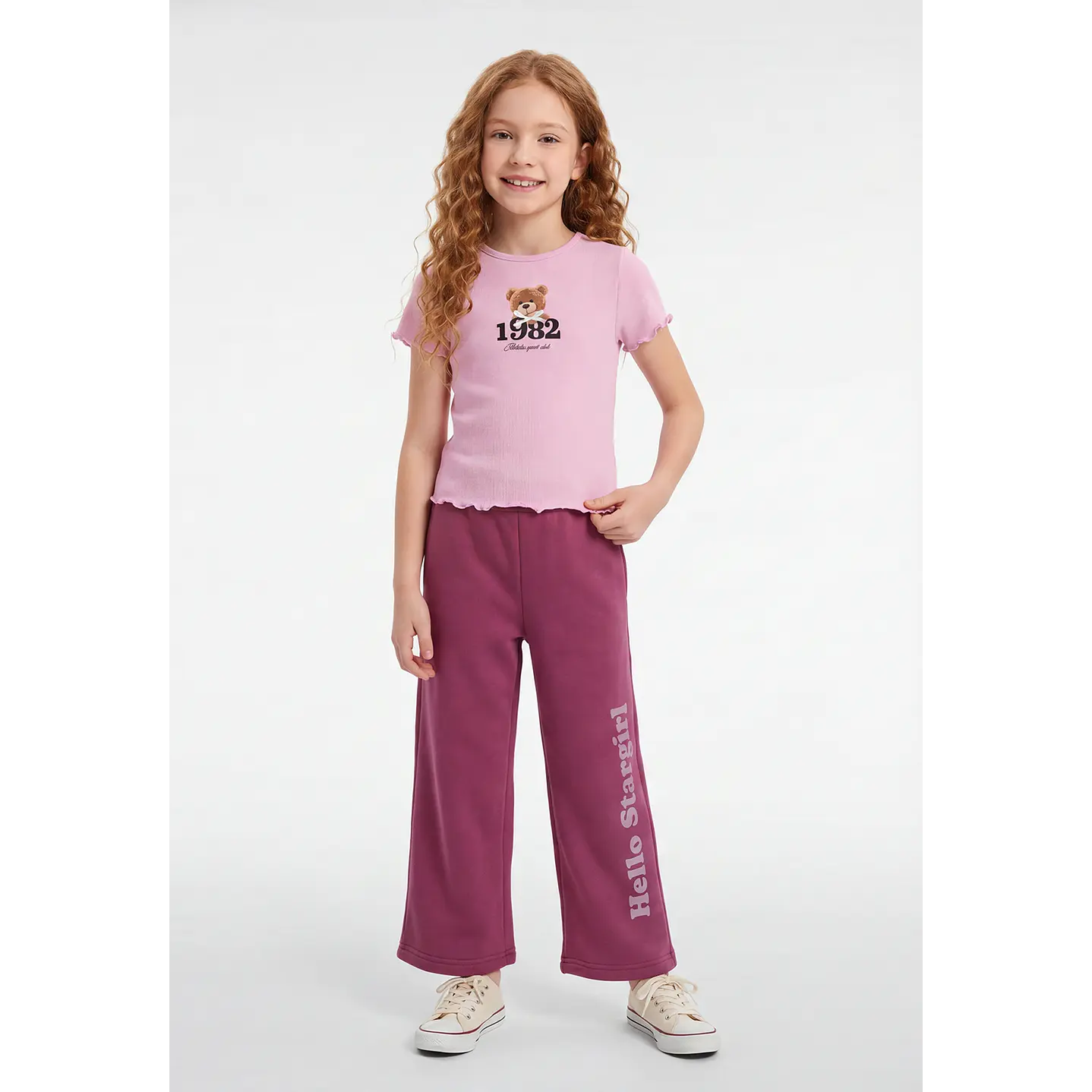 Polera Rib Oso Niña Rosado 4