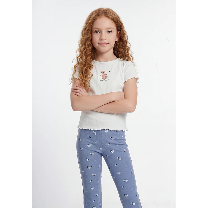 Polera Rib Oso Niña Crudo 1