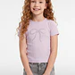 Polera Rib Tachas Niña Rosado - Miniatura 1