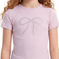 Polera Rib Tachas Niña Rosado - Miniatura 2