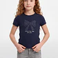 Polera Rib Tachas Niña Azul - Miniatura 1
