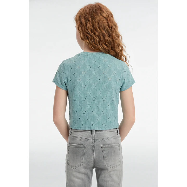 Polera Brodery Nudo Niña Celeste 3
