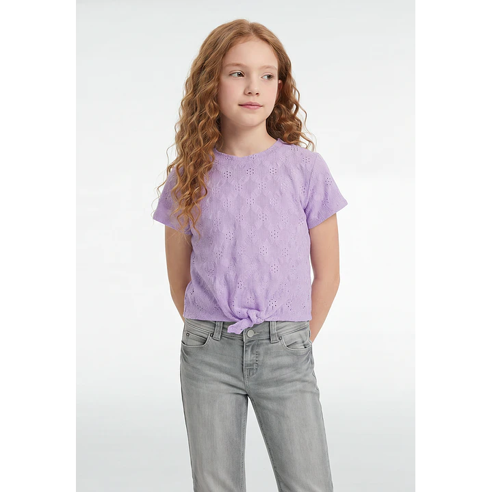 Polera Brodery Nudo Niña Lila 1