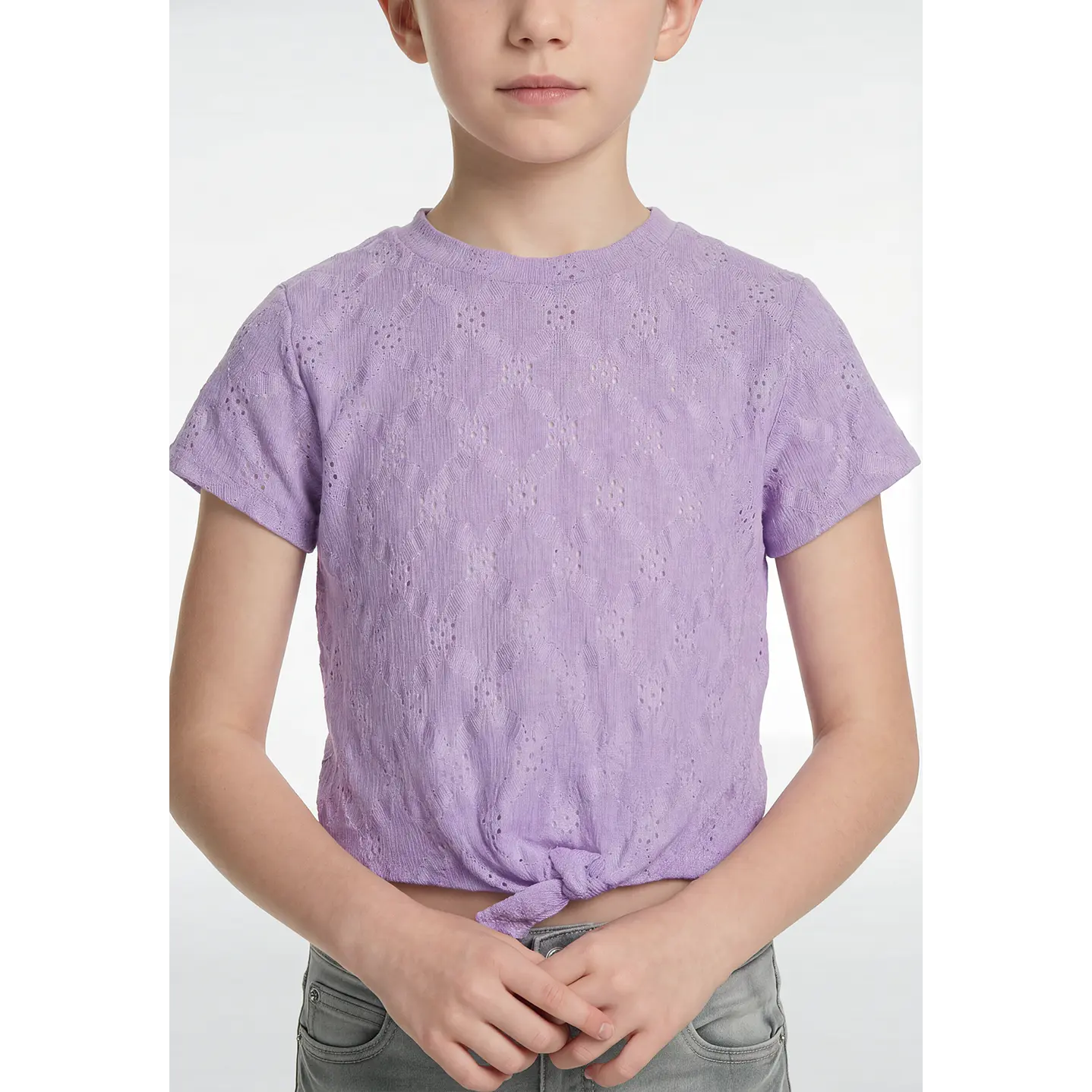 Polera Brodery Nudo Niña Lila 2