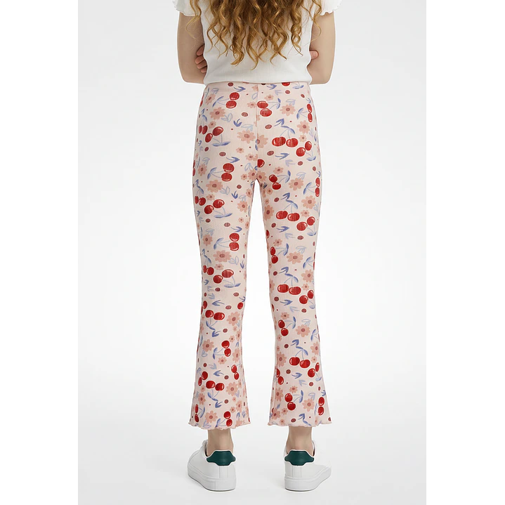 Calza Rib Flare Niña Rosado 2