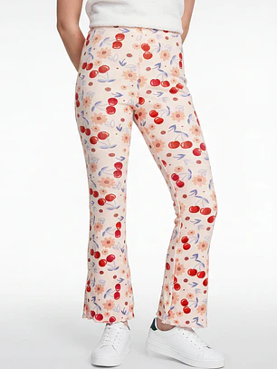 Calza Rib Flare Niña Rosado