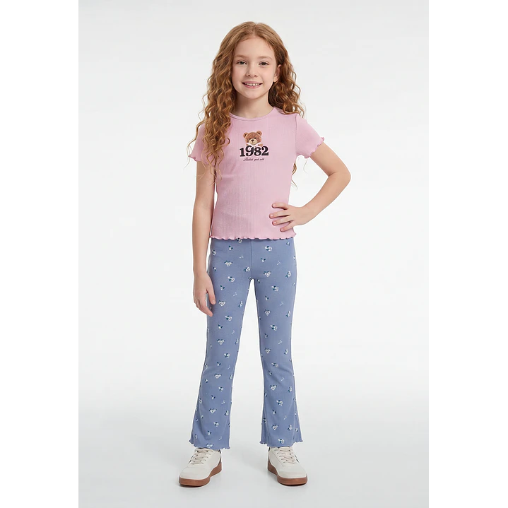 Calza Rib Flare Niña Celeste 4