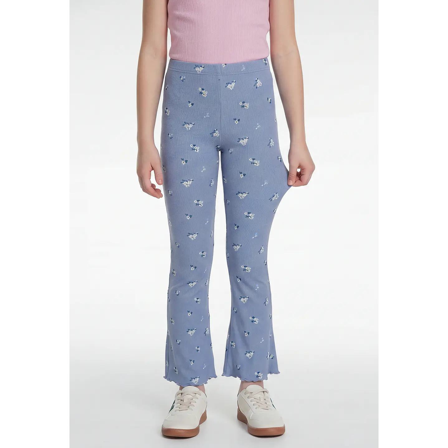 Calza Rib Flare Niña Celeste 1