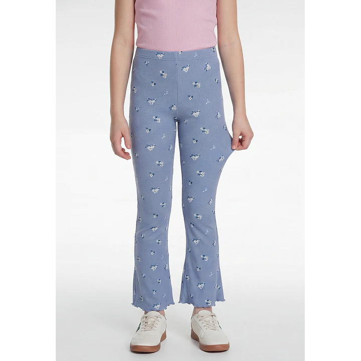 Calza Rib Flare Niña Celeste 1