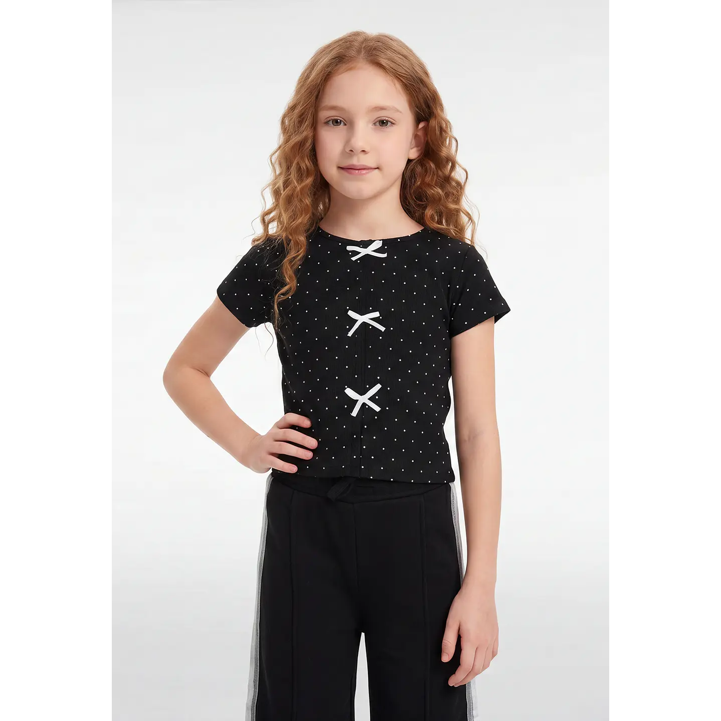 Polera Lazos Niña Negro 1
