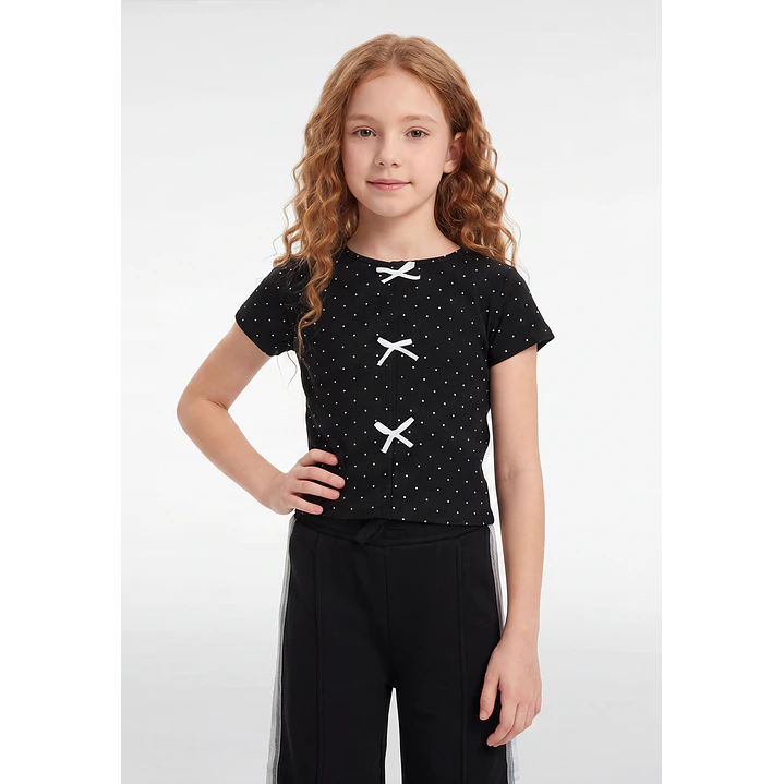 Polera Lazos Niña Negro 1