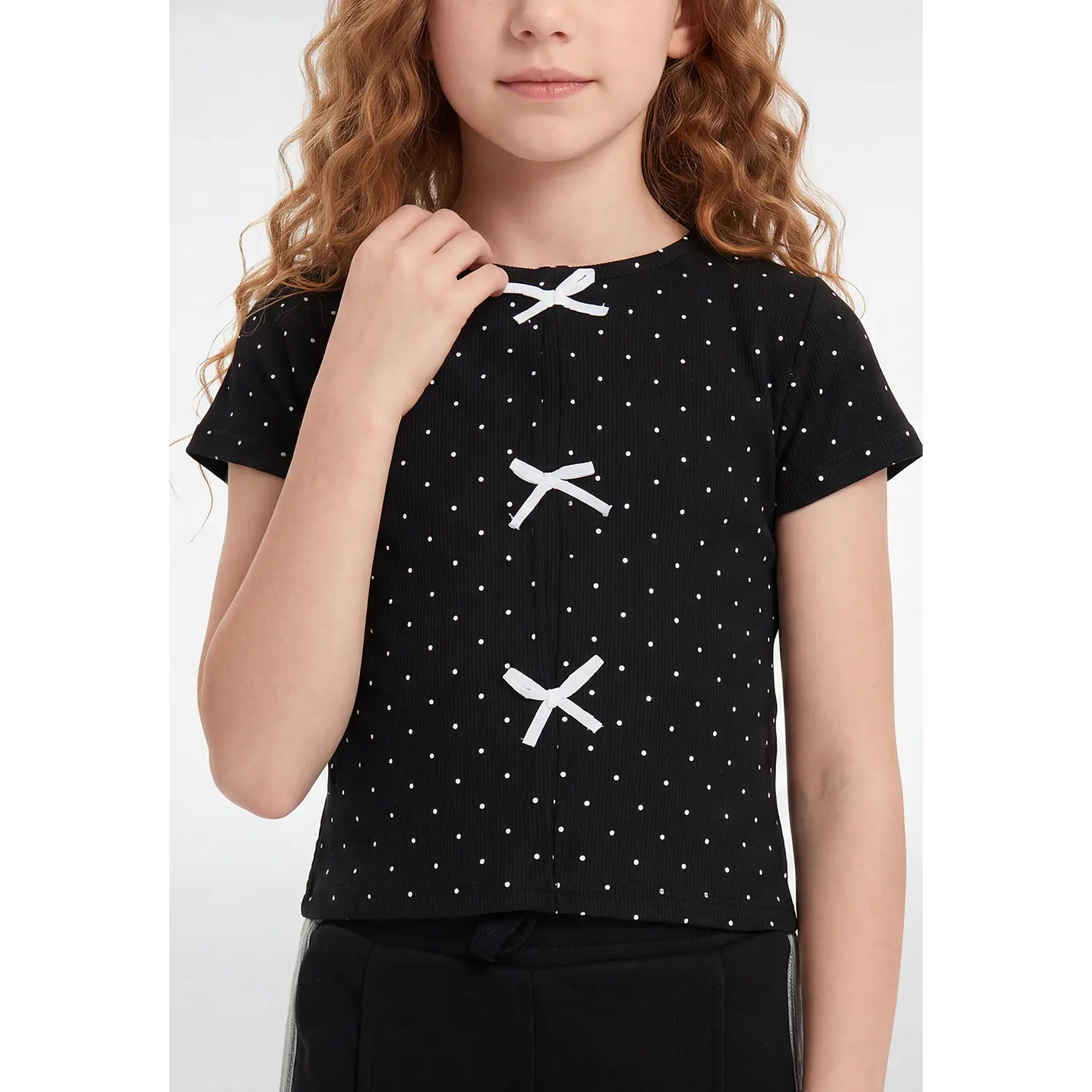 Polera Lazos Niña Negro 2