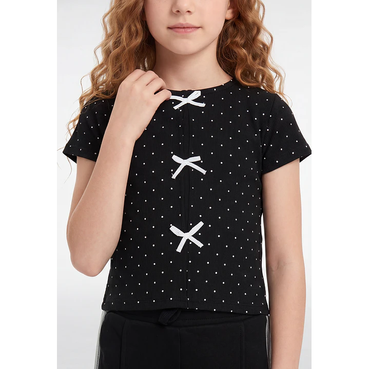 Polera Lazos Niña Negro 2