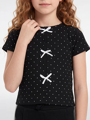 Polera Lazos Niña Negro