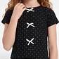 Polera Lazos Niña Negro - Miniatura 2