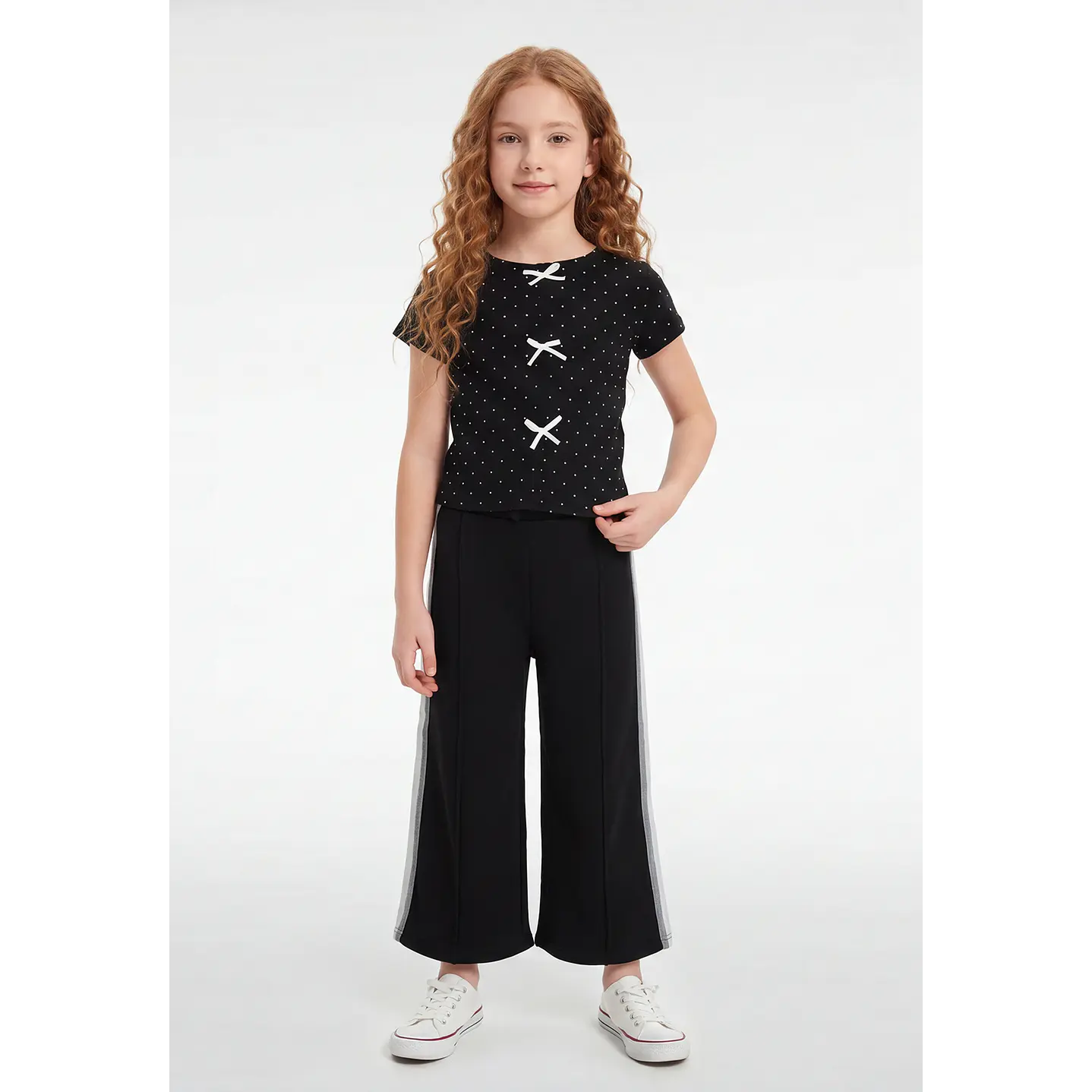 Polera Lazos Niña Negro 4