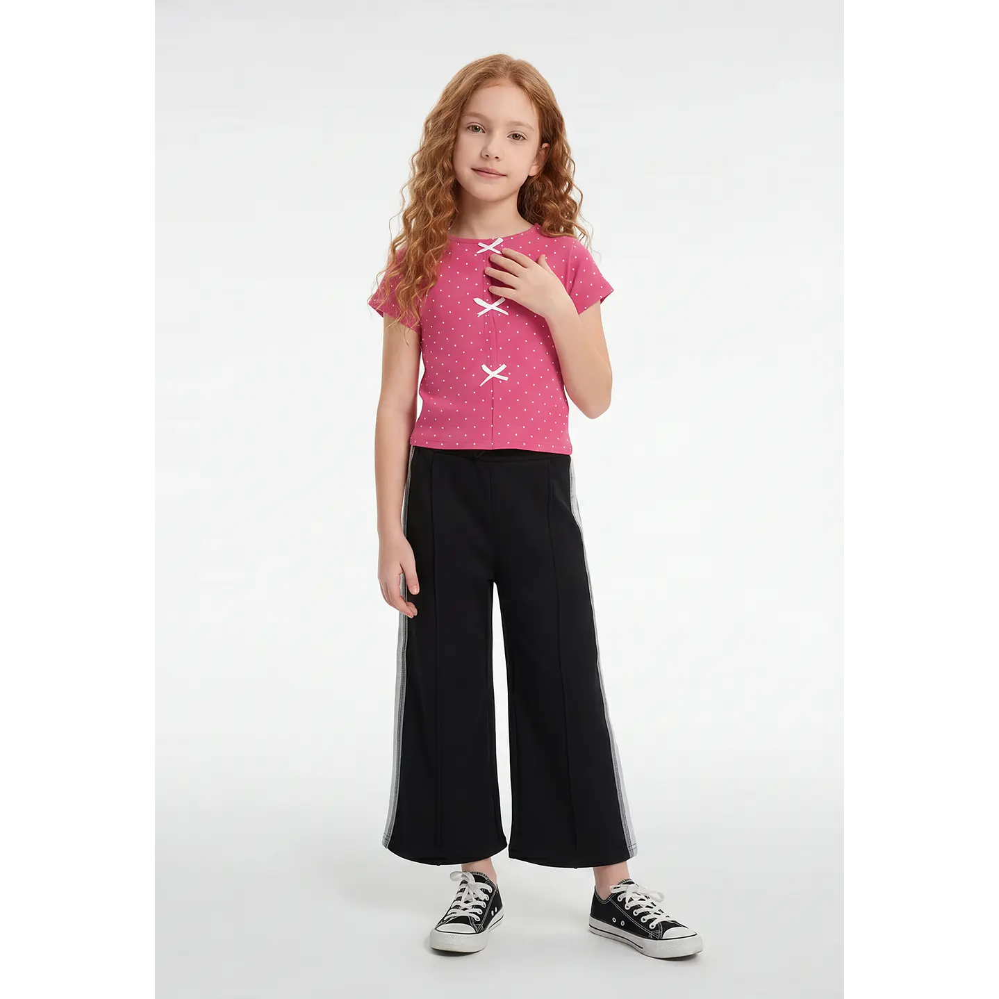 Polera Lazos Niña Fucsia 4