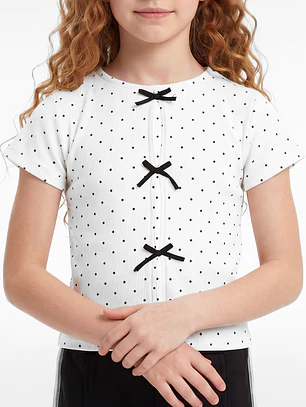 Polera Lazos Niña Crudo
