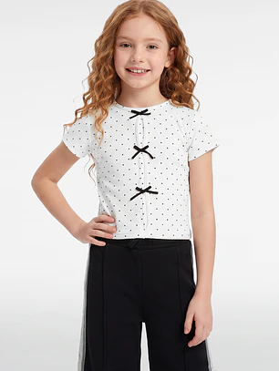 Polera Lazos Niña Crudo