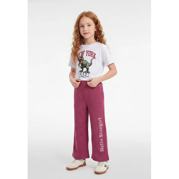 Buzo Parche Wide Leg Niña Rosado 3
