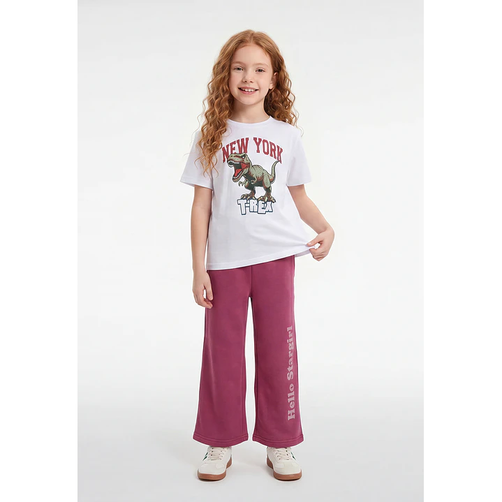 Buzo Parche Wide Leg Niña Rosado 4