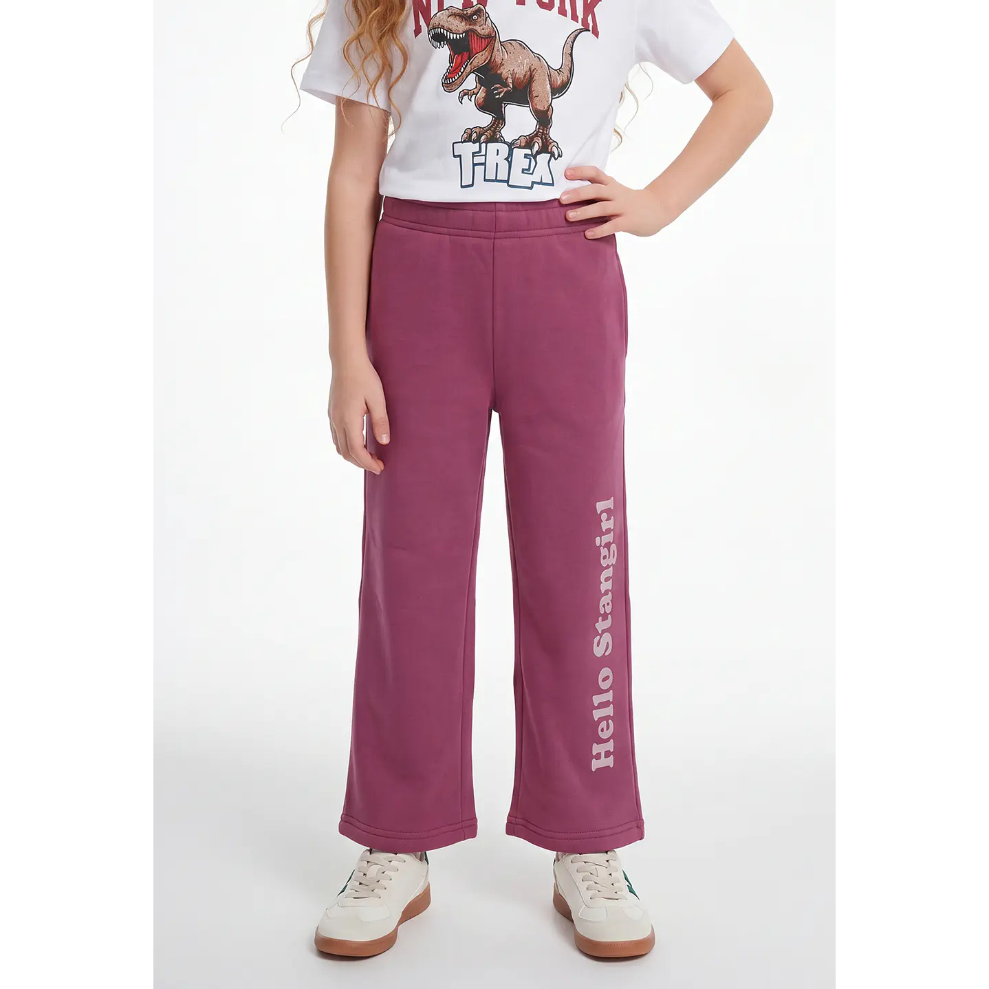 Buzo Parche Estrella Wide Leg Niña Rosado 1
