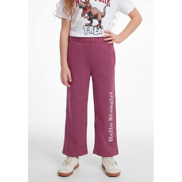 Buzo Parche Wide Leg Niña Rosado 1
