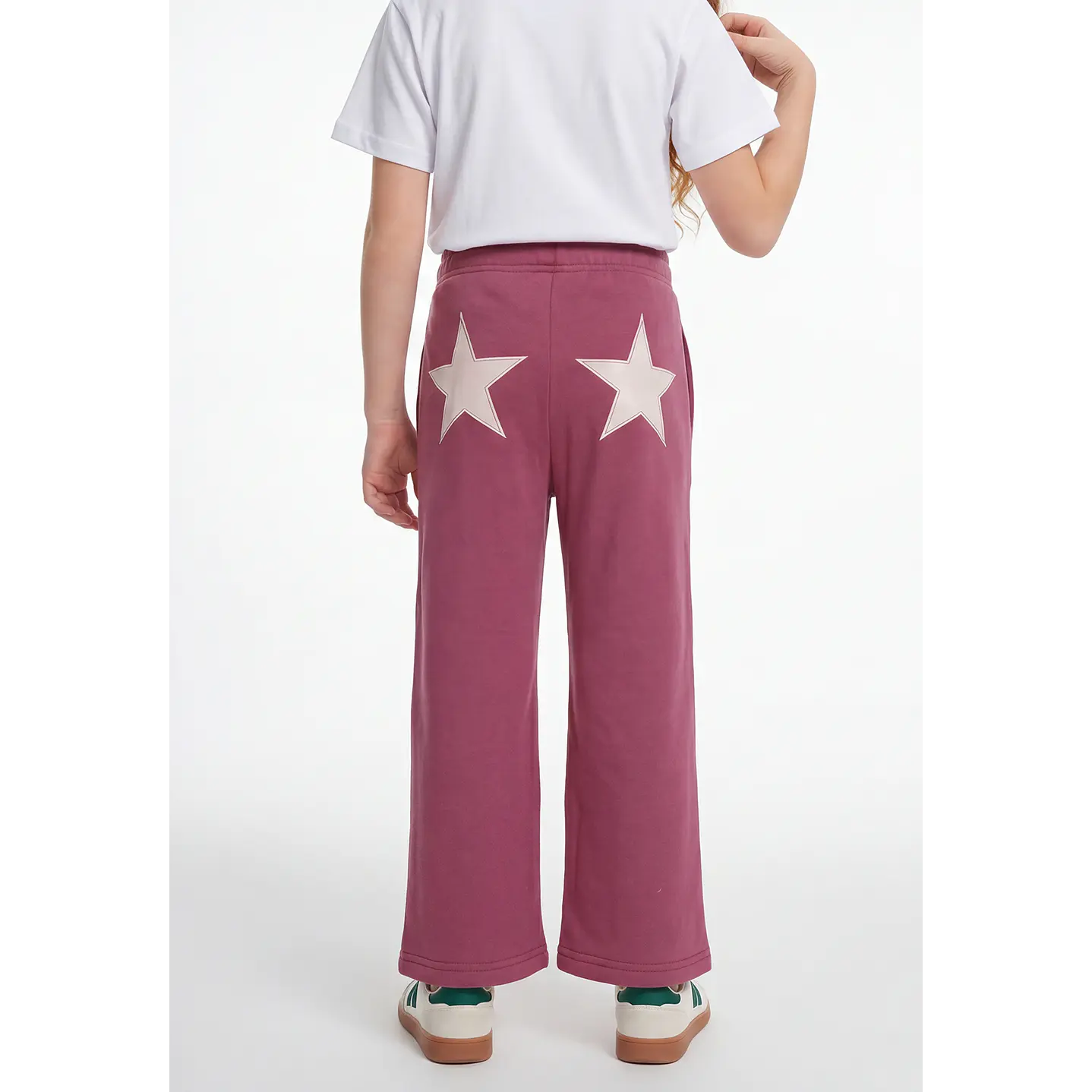Buzo Parche Estrella Wide Leg Niña Rosado 2