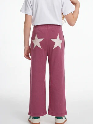 Buzo Parche Wide Leg Niña Rosado