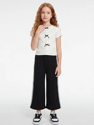 Buzo Línea lateral Wide Leg Niña Negro