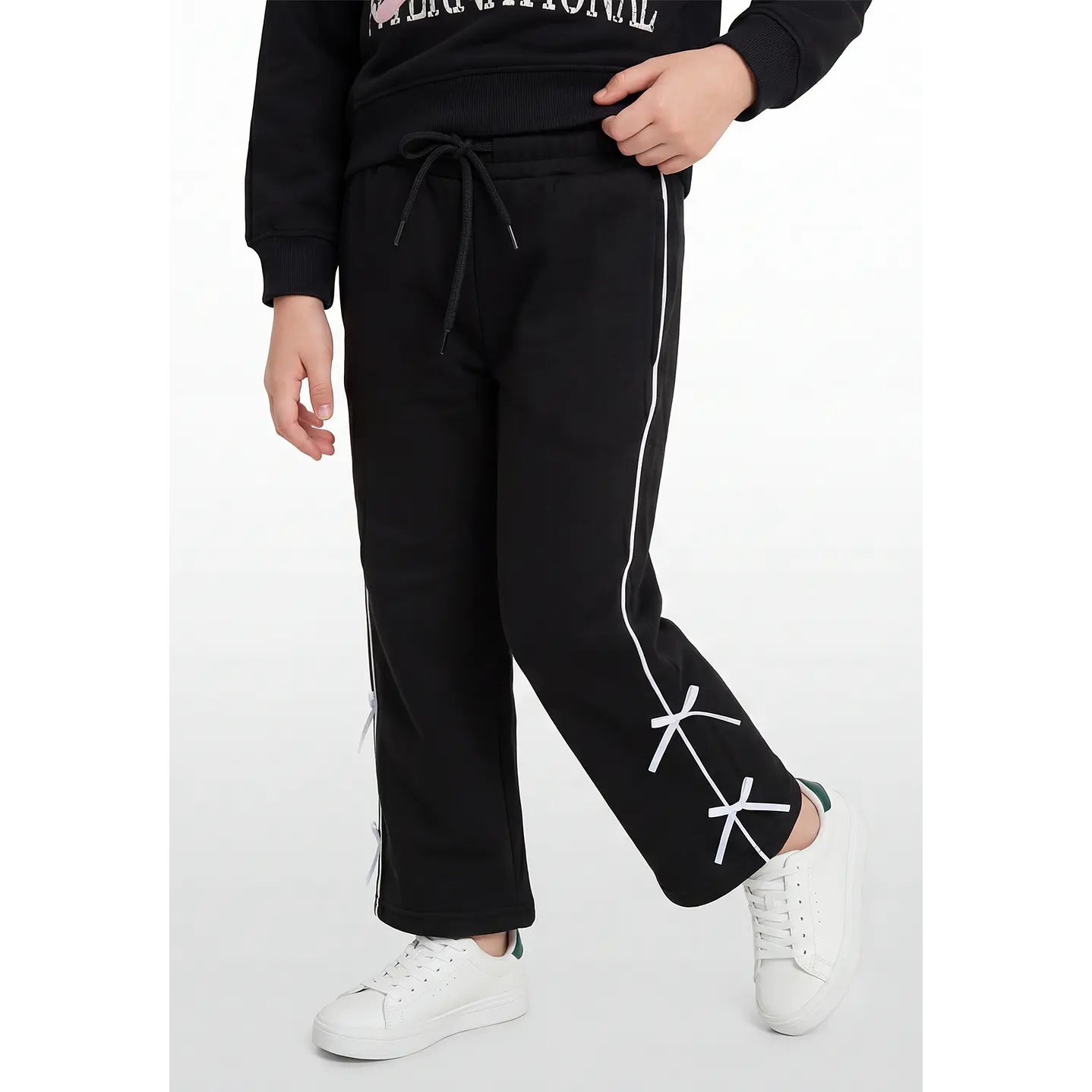 Buzo Lazos Wide Leg Niña Negro 1