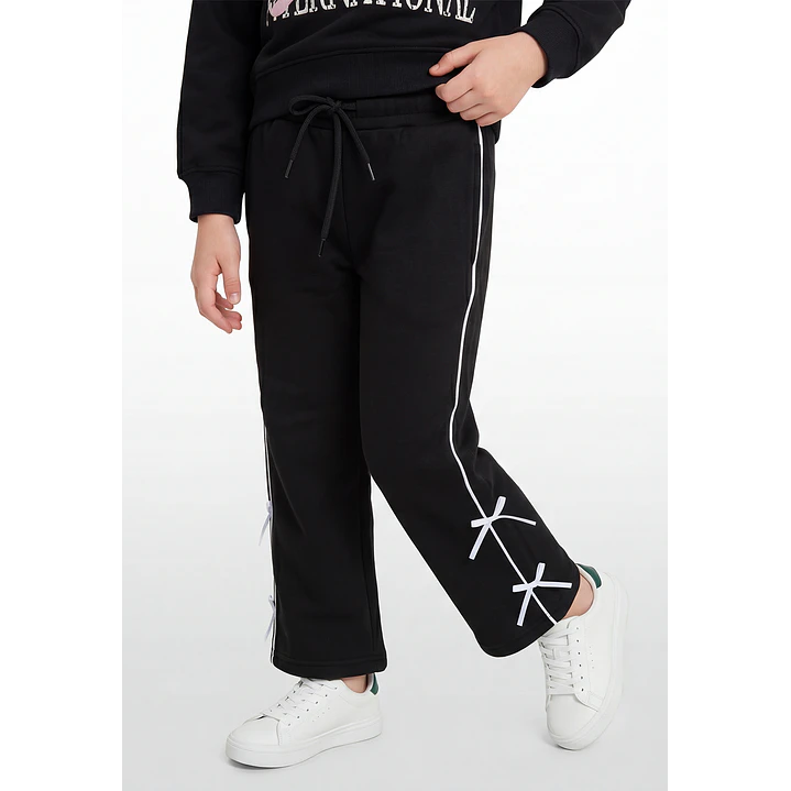 Buzo Lazos Wide Leg Niña Negro 1
