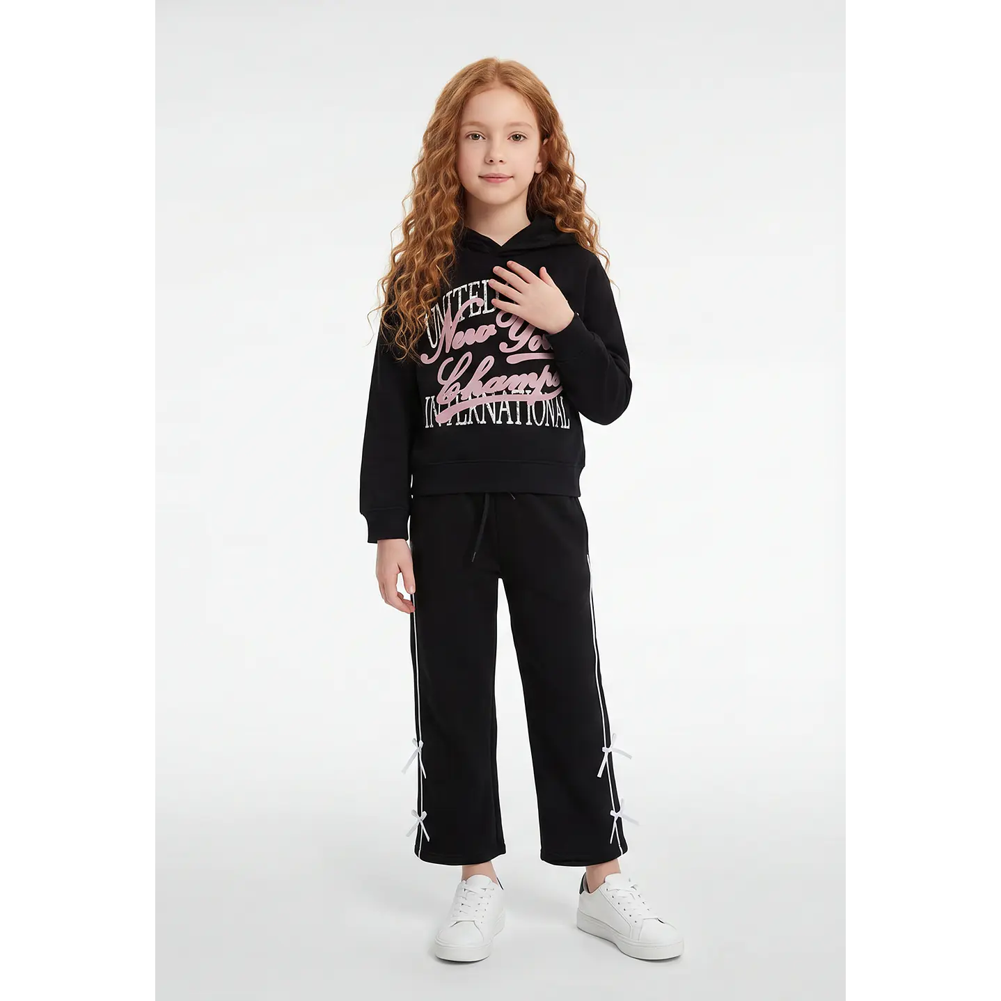 Buzo Lazos Wide Leg Niña Negro 2
