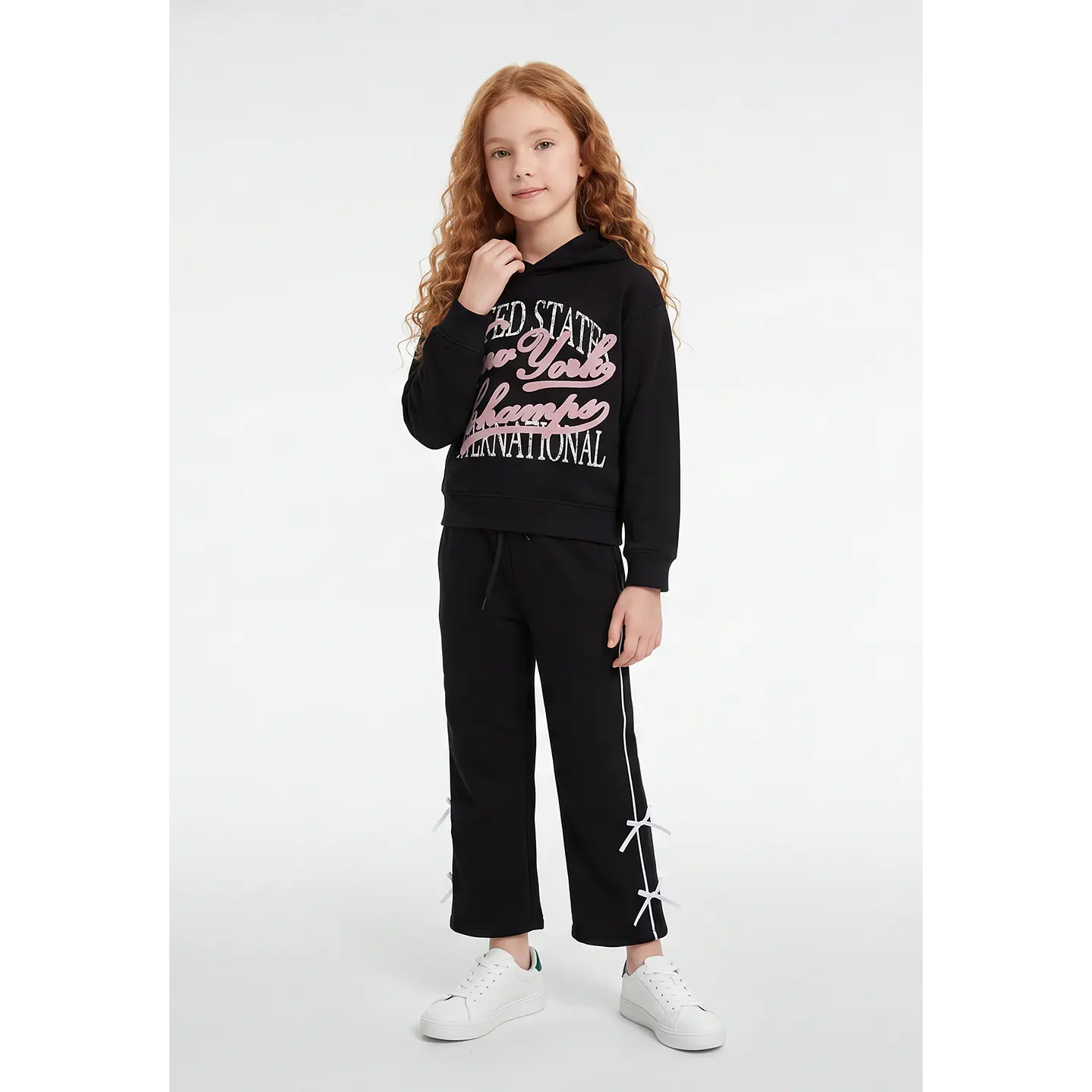Buzo Lazos Wide Leg Niña Negro 4