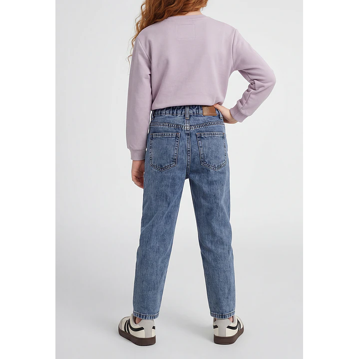 Jeans Bordado Ballon Niña Azul 2