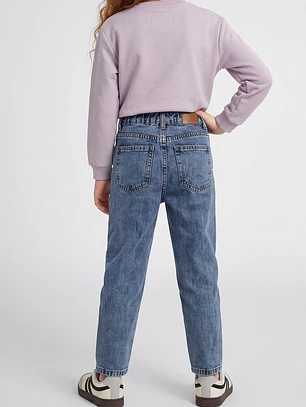 Jeans Bordado Ballon Niña Azul