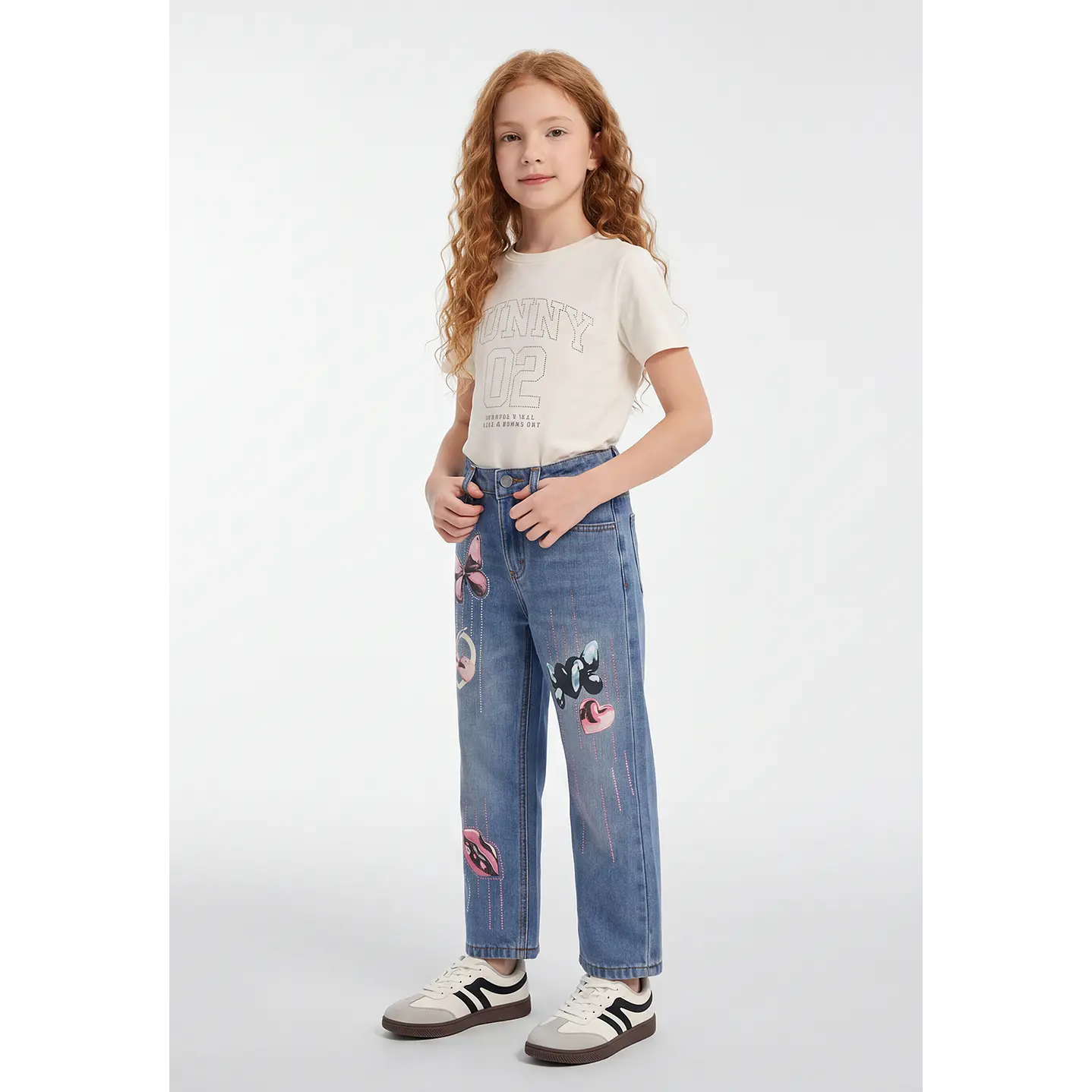 Jeans Mariposas Niña Azul 3