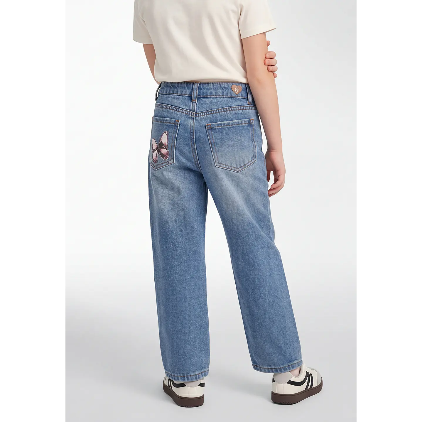 Jeans Mariposas Niña Azul 2