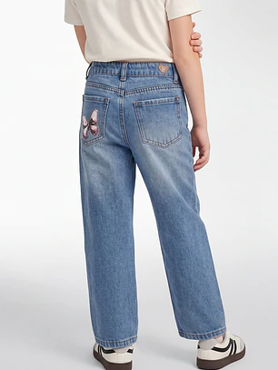 Jeans Est Niña Azul