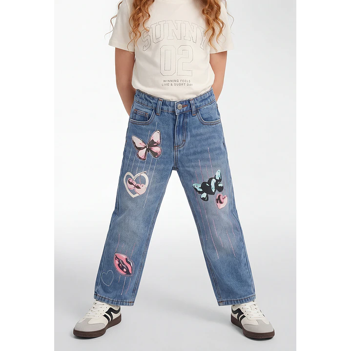 Jeans Est Niña Azul 1
