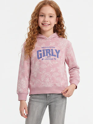 Polerón Floral Niña Rosado