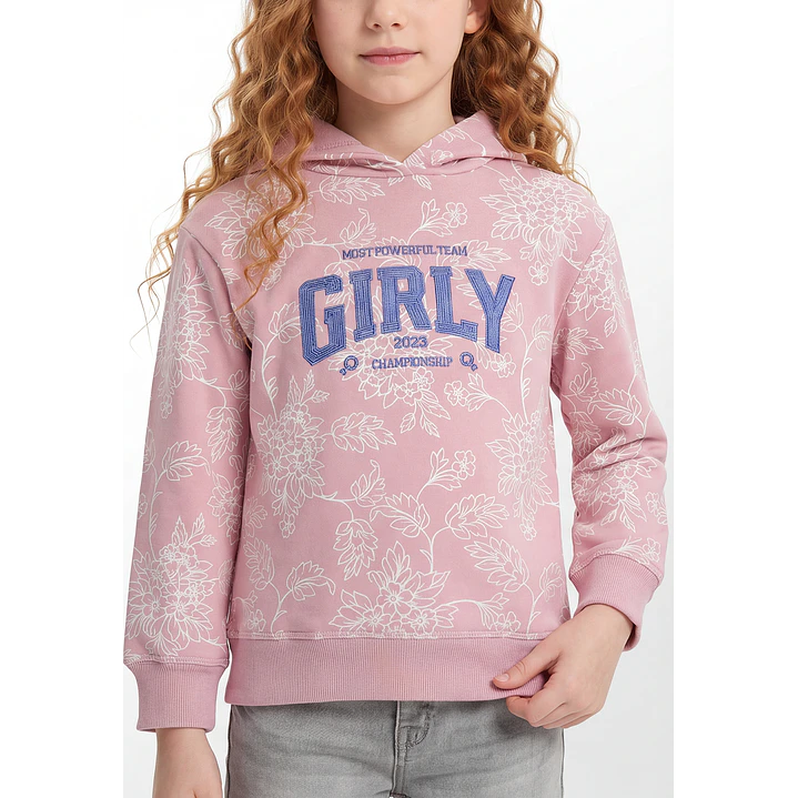Polerón Floral Niña Rosado 2