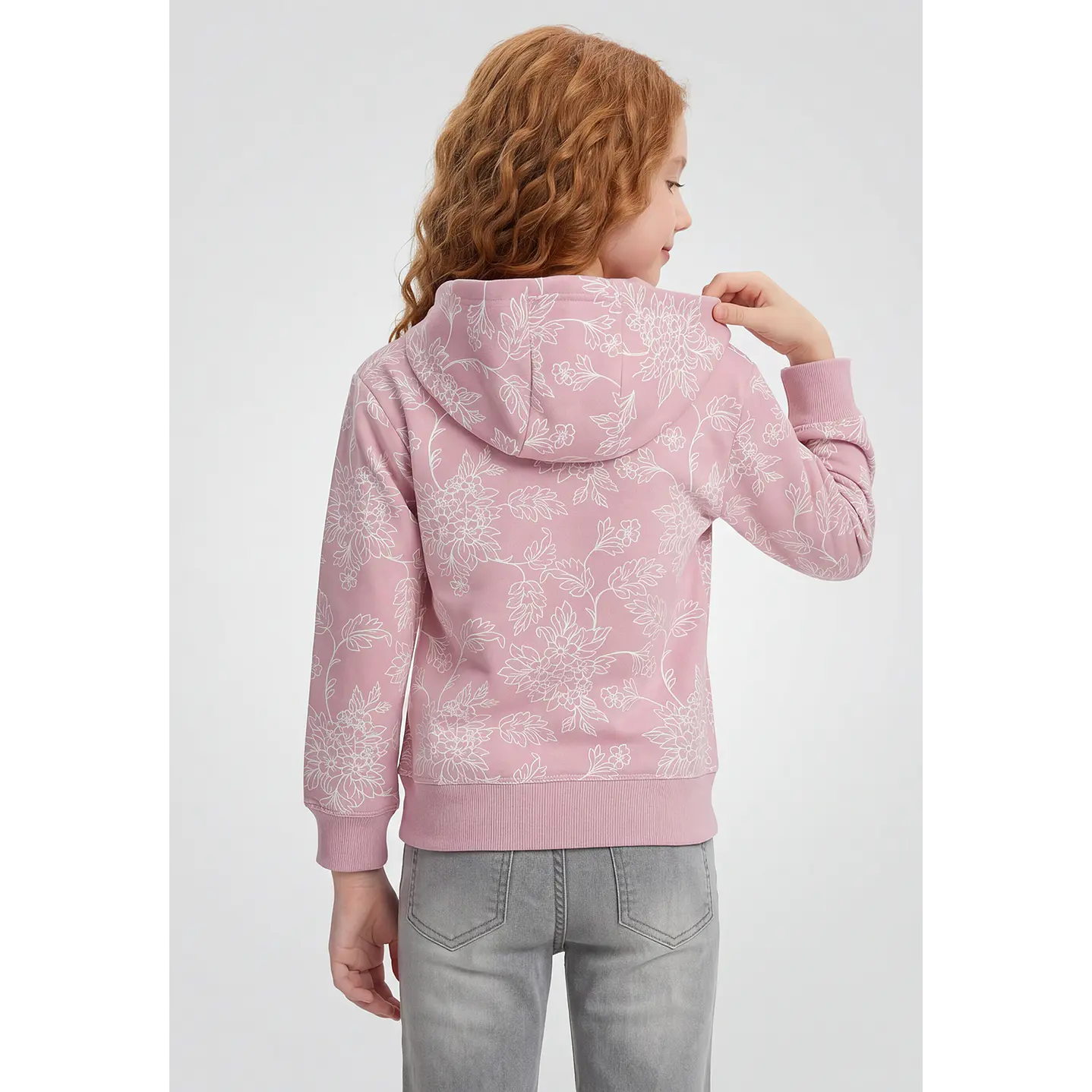 Polerón Floral Girly Niña Rosado 3