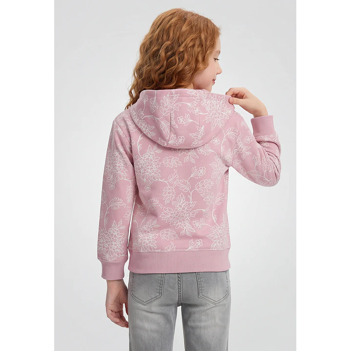Polerón Floral Niña Rosado 3