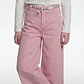 Pantalón Color Wide Leg Niña Rosado - Miniatura 1